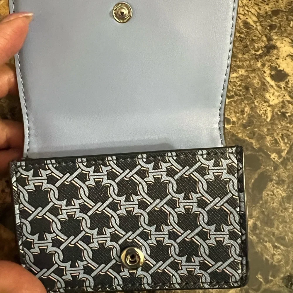 Kate Spade Geometric Blue multi fold wallet NWOT